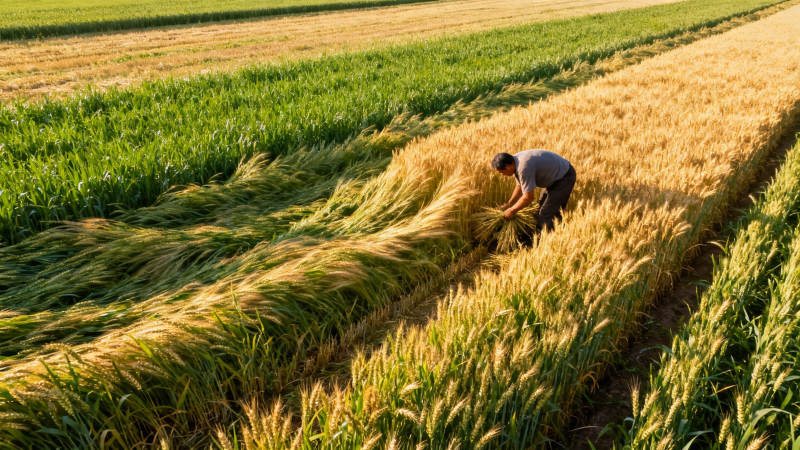 麦田劳作 丰收在望图片