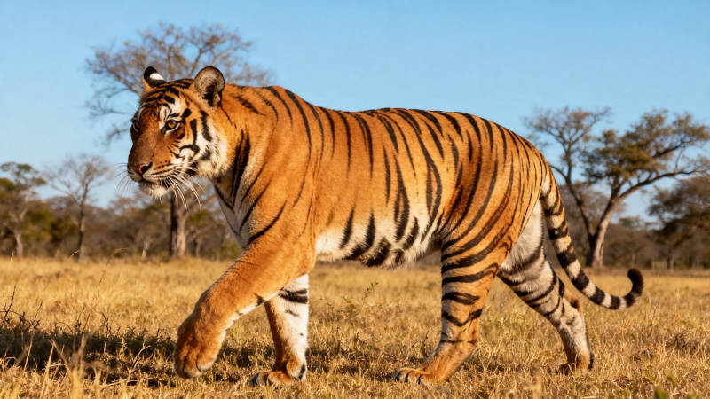 猛虎漫步草原间图片