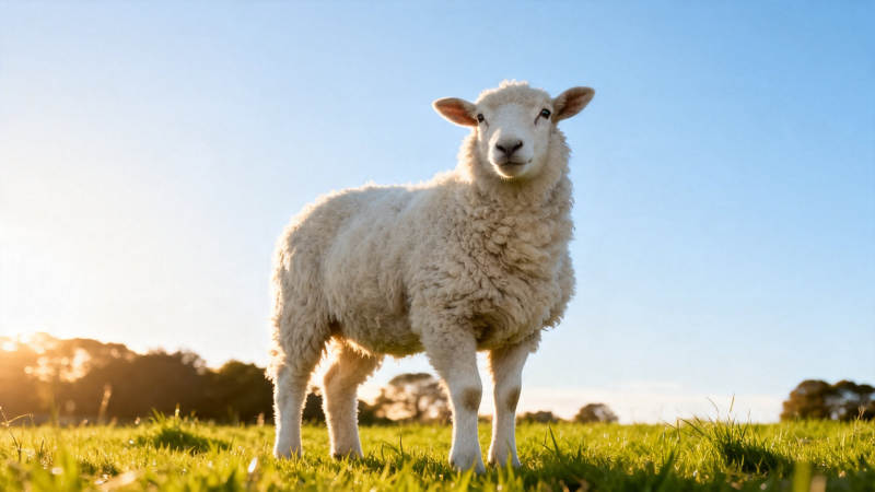 夕阳下的小羊羔图片