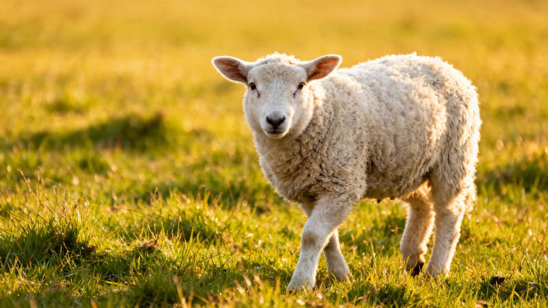 夕阳下的小羊羔图片