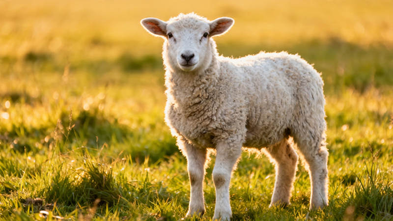 夕阳下的小羊羔图片