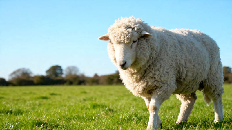 绿野白羊 晴空下漫步图片