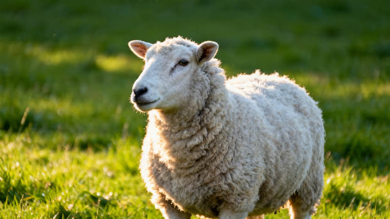 阳光下的绵羊图片