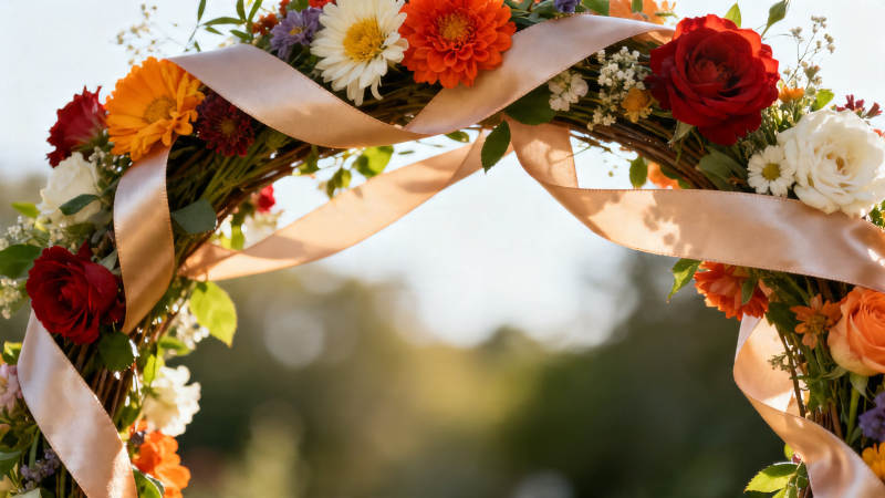 花环拱门 浪漫婚礼背景图片