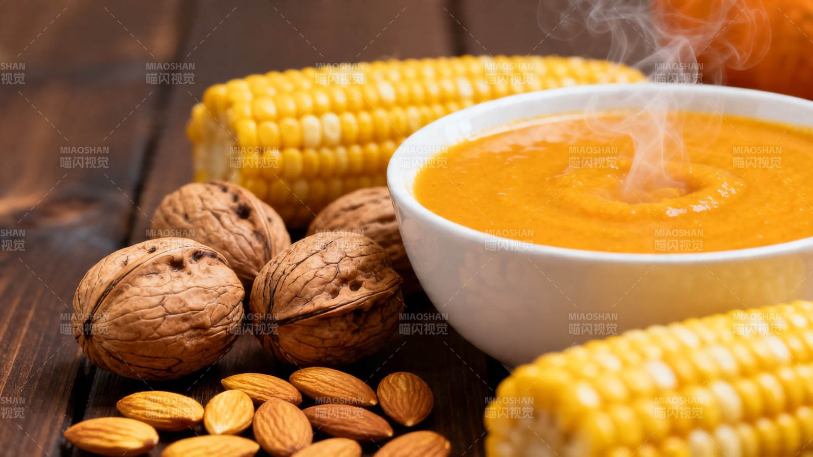 玉米核桃汤 暖胃又营养图片
