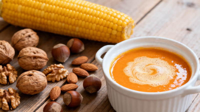 玉米坚果浓汤 暖胃又营养图片
