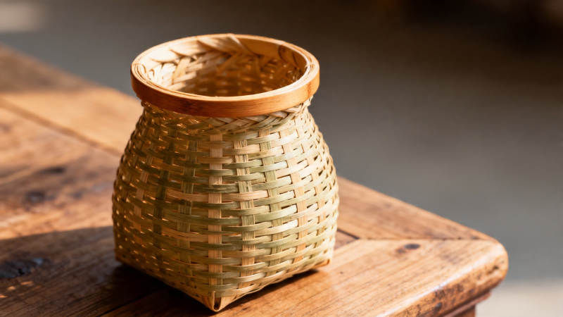 竹编小篮 古朴雅致图片