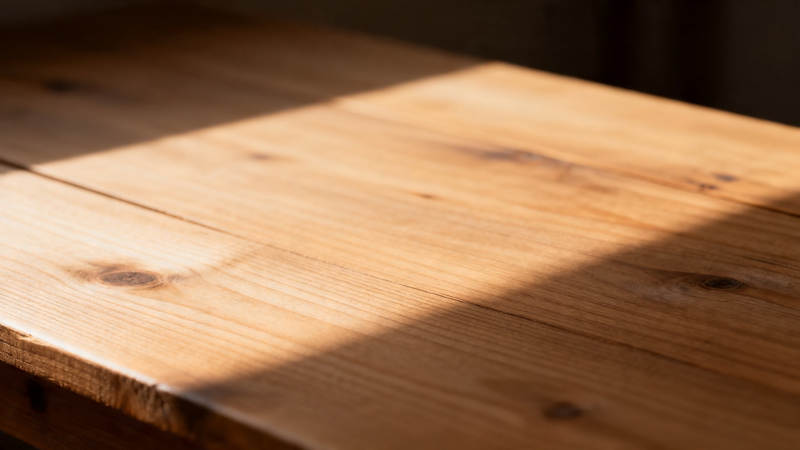 阳光洒落木桌 温暖静谧时光图片