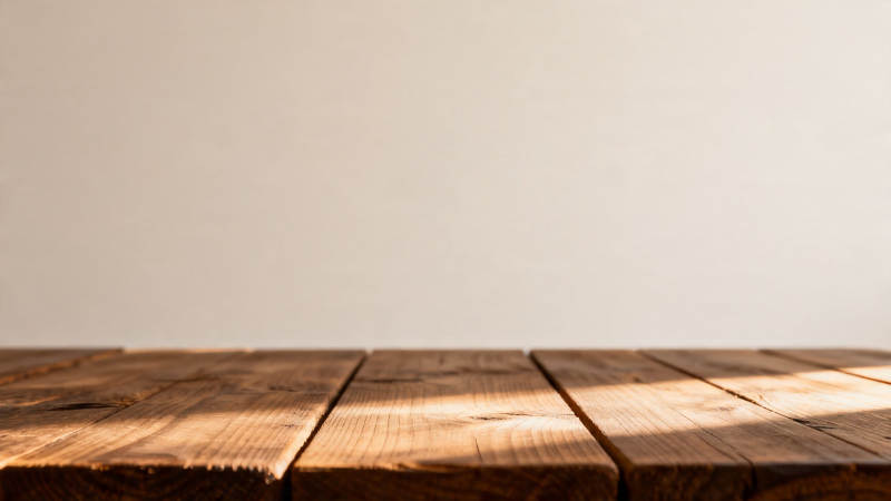 木桌光影 静谧留白图片