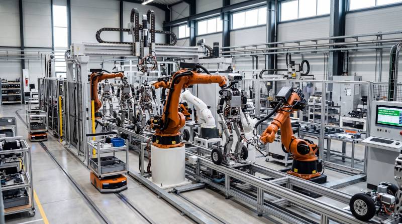 智能工厂机器人自动化产线图片