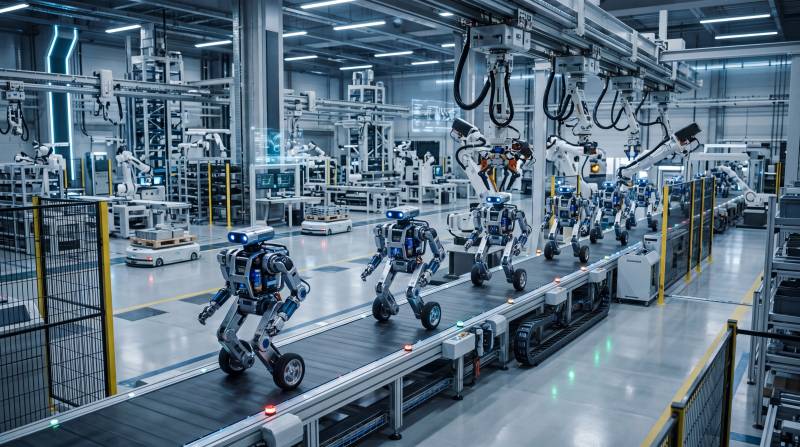 智能工厂机器人流水线图片