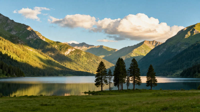 湖光山色 松影如画图片