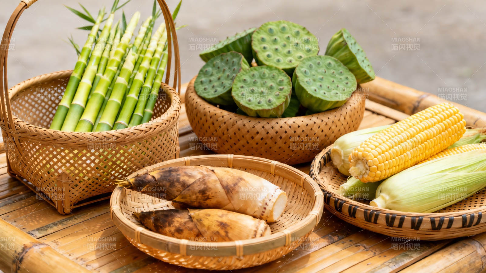 竹篮盛鲜蔬 自然好味道图片