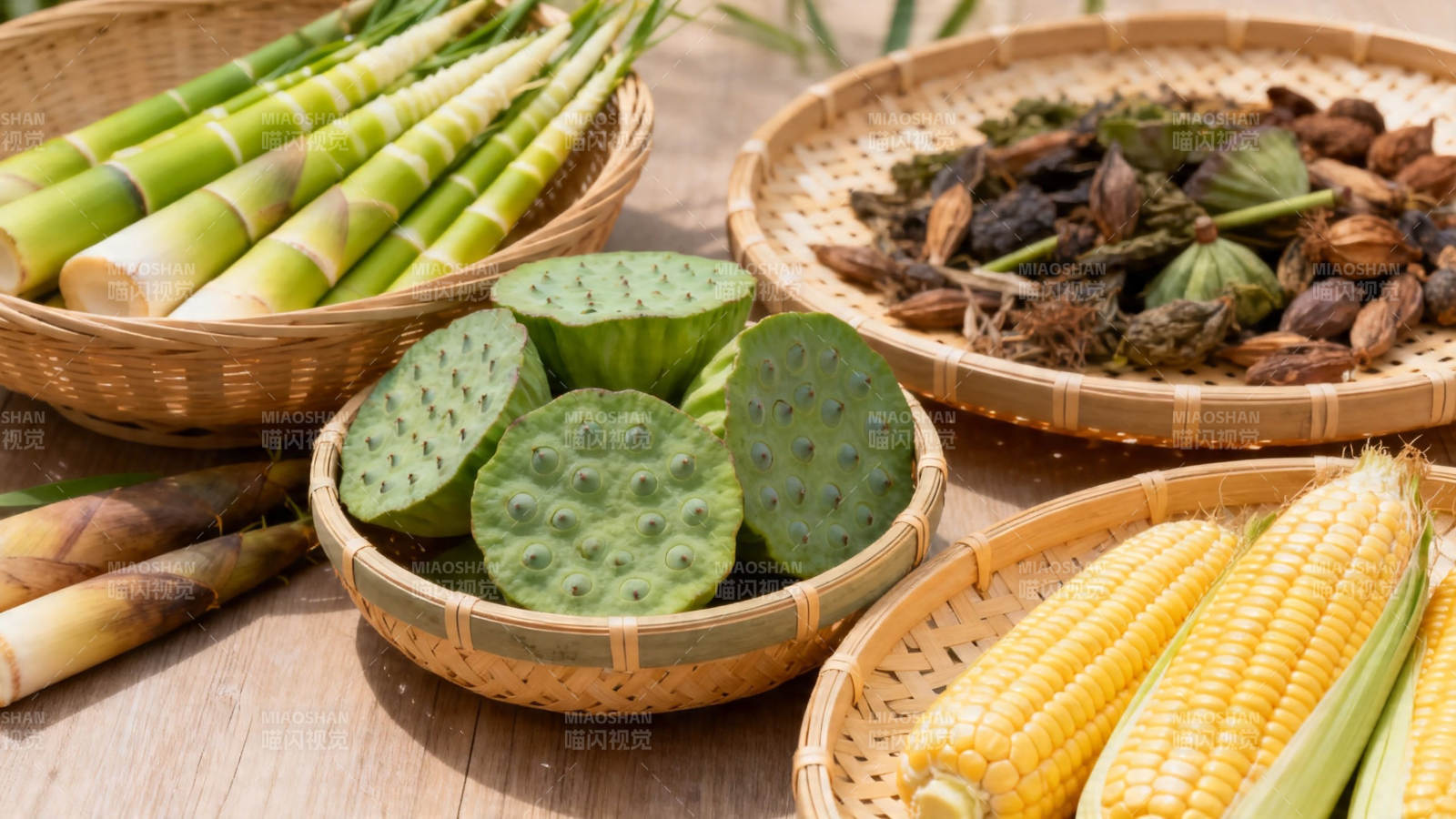 竹篮盛鲜蔬 自然好味道图片