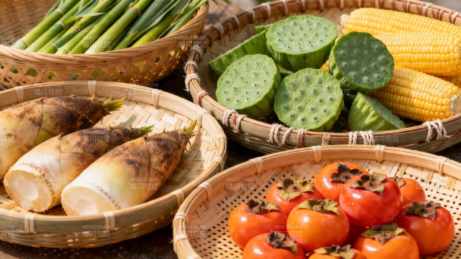 竹篮盛鲜蔬 秋色满盘香图片