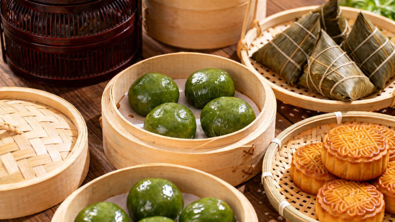 中式点心 青团 粽子 月饼图片