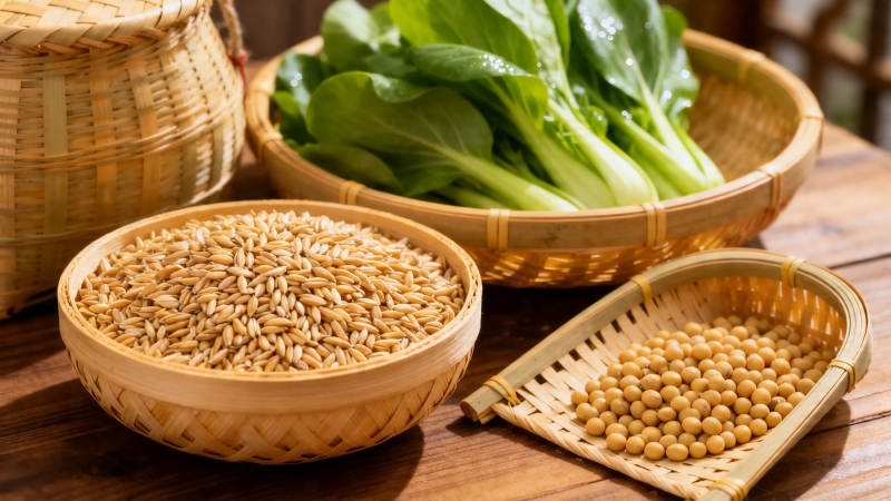 竹篮盛粮菜 天然健康味图片