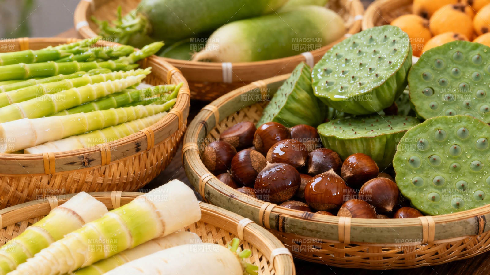 竹篮盛鲜蔬 自然好味道图片