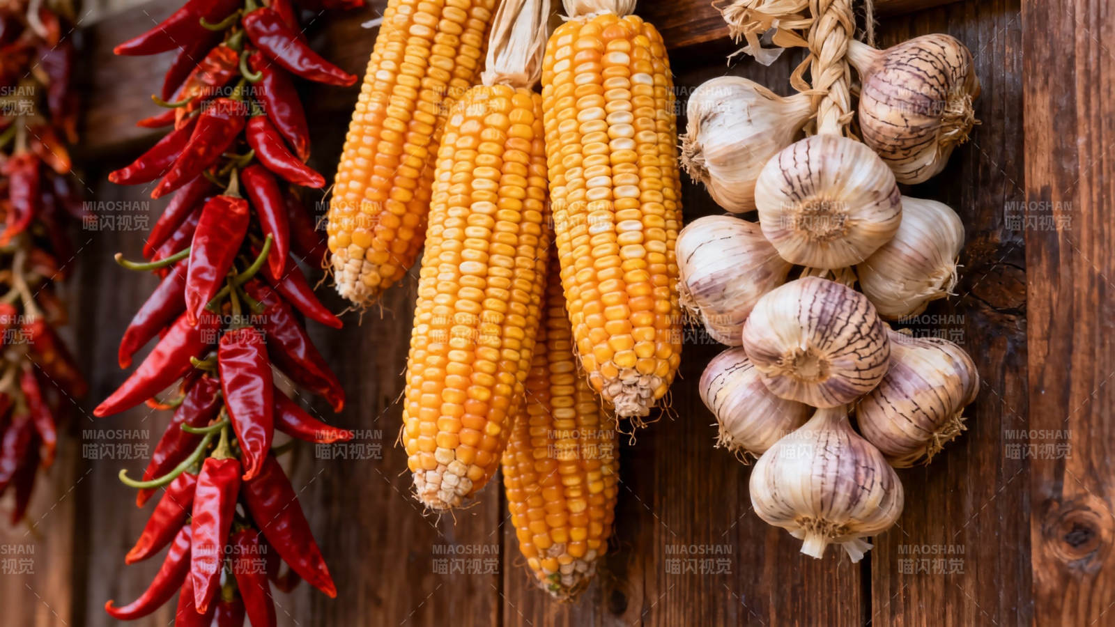玉米辣椒蒜 农家丰收味图片
