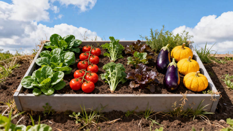 菜园丰收 番茄茄子南瓜齐上市图片