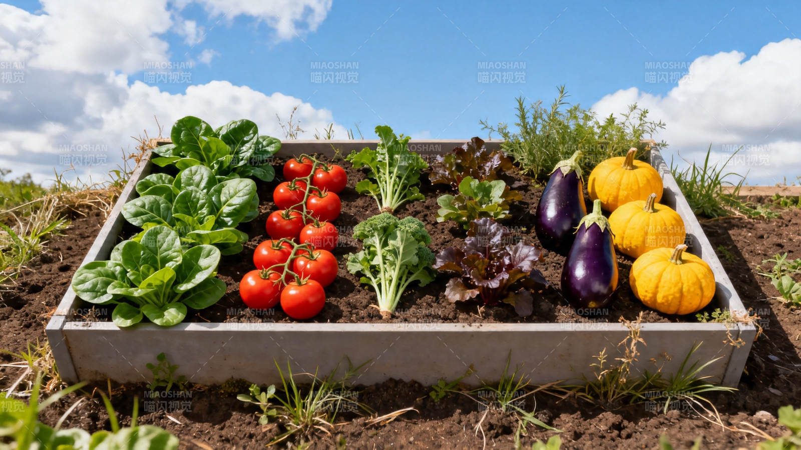 菜园丰收 番茄茄子南瓜齐上市图片