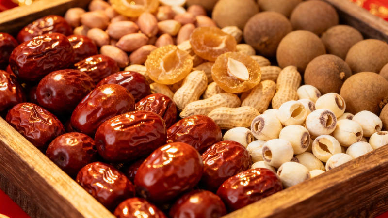 红枣花生桂圆莲子拼盘图片