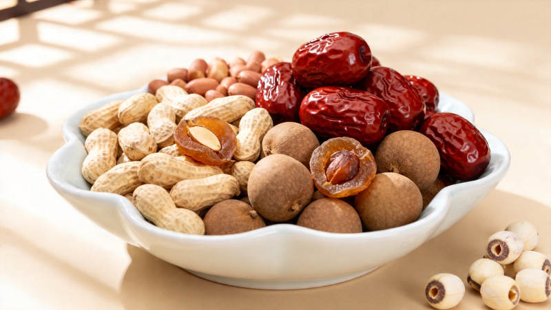 红枣花生桂圆莲子拼盘图片
