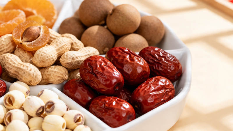 坚果红枣莲子养生拼盘图片