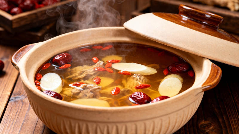 热气腾腾的养生炖汤图片