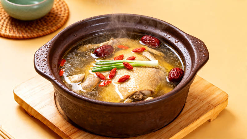 红枣枸杞炖鸡汤图片