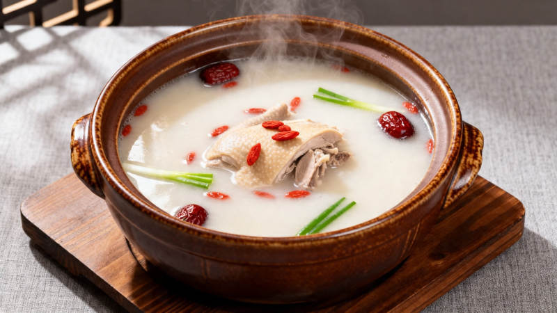 枸杞红枣炖鸡汤图片