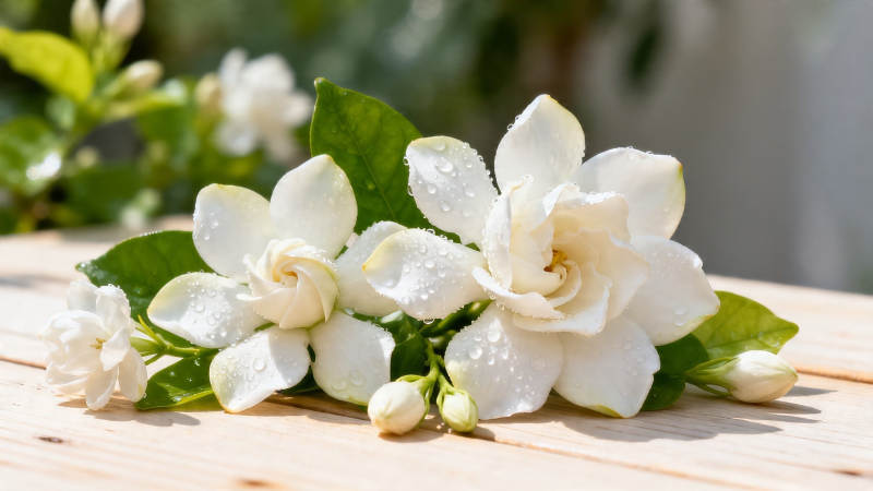 茉莉花带露 清新雅致香图片