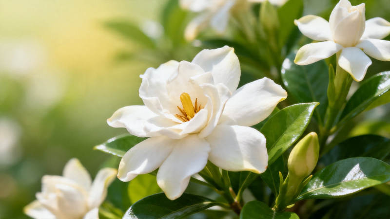 洁白栀子花 清香满枝头图片