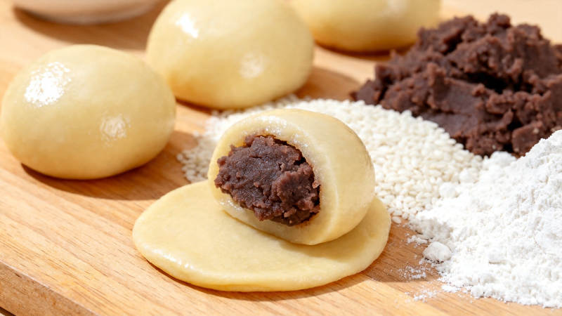 豆沙包制作过程展示图片