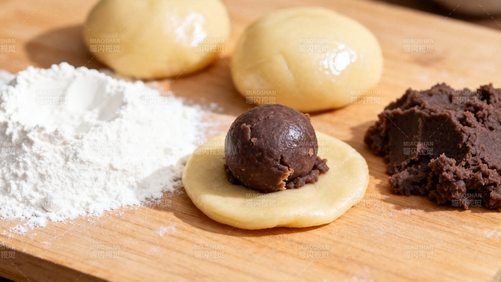 豆沙包制作过程实拍图片