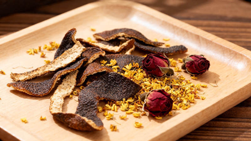 陈皮玫瑰桂花茶料图片
