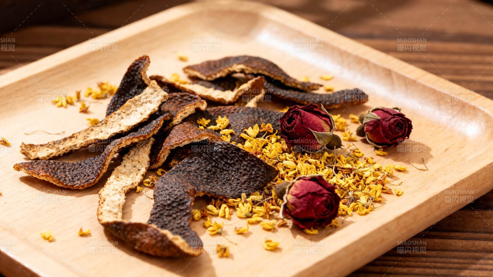 陈皮玫瑰桂花茶料图片