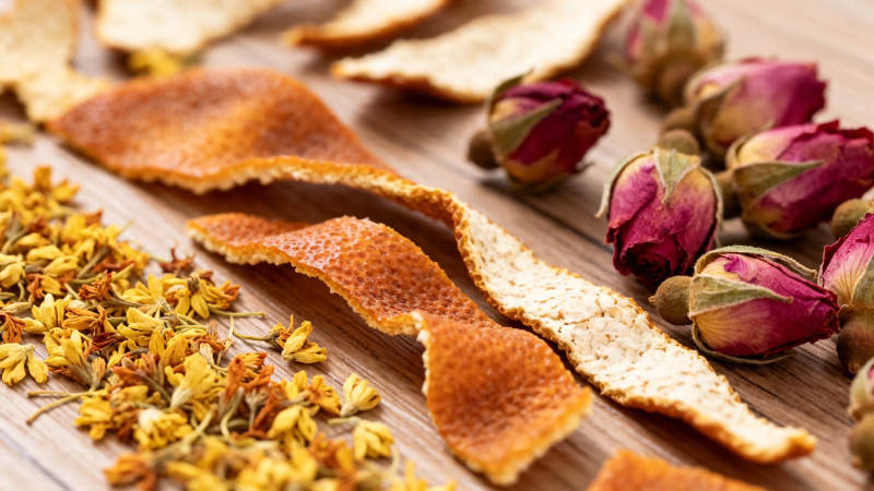 陈皮玫瑰桂花茶原料图片