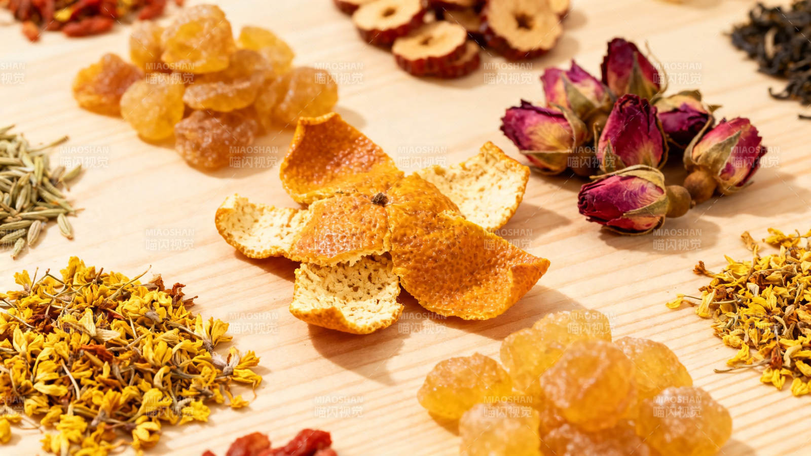 养生茶料 陈皮玫瑰菊花等图片