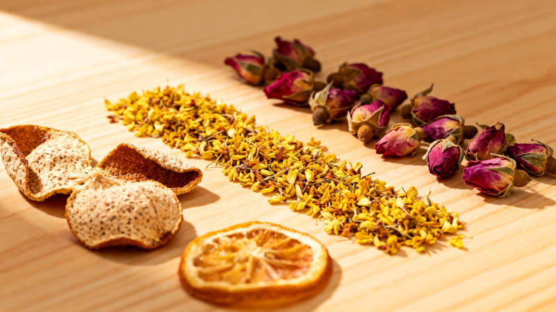 花茶原料 玫瑰桂花陈皮橙片图片