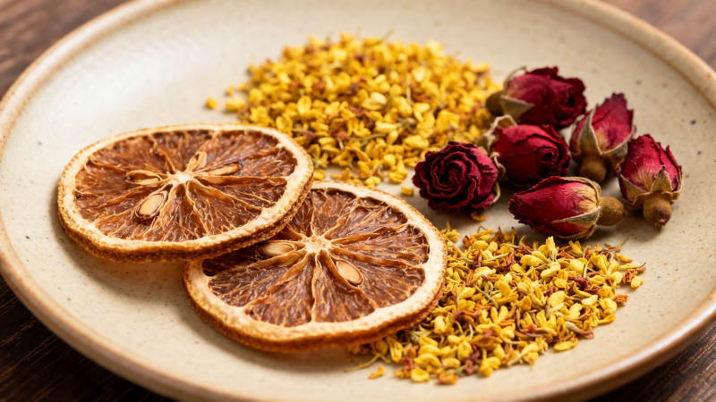 干花果茶 橙片玫瑰桂花香图片