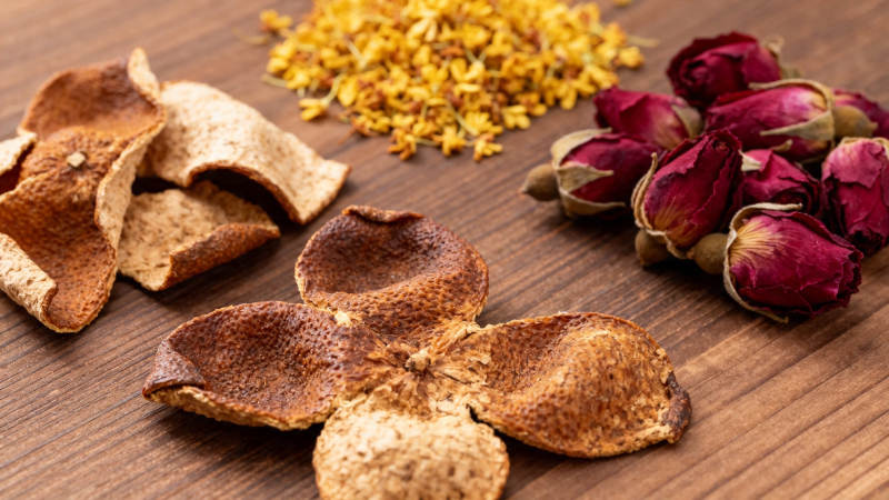 陈皮桂花玫瑰茶料图片