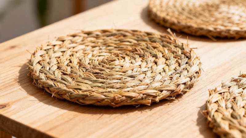 草编杯垫 自然质朴风图片