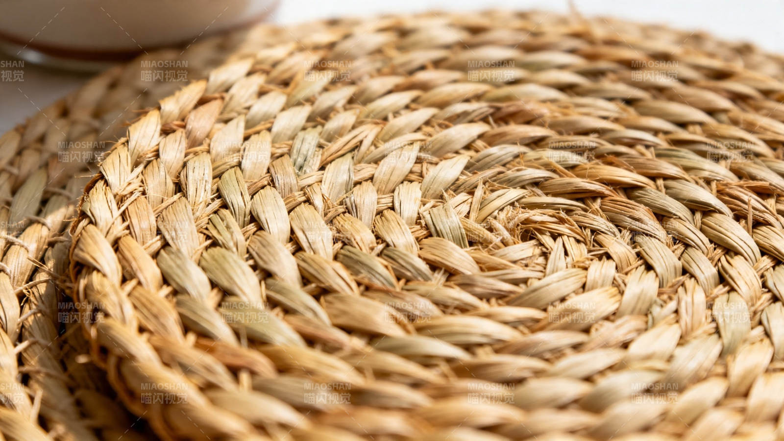 草编垫特写 自然纹理美图片