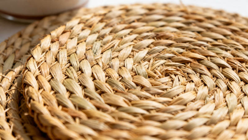 草编垫特写 自然纹理美图片