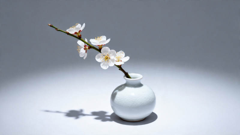 白梅插瓶 静雅生辉图片