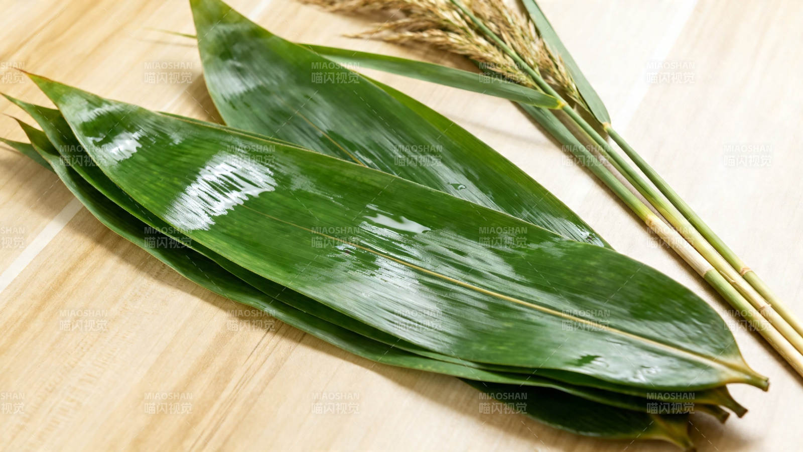 粽叶与稻穗 端午自然风图片