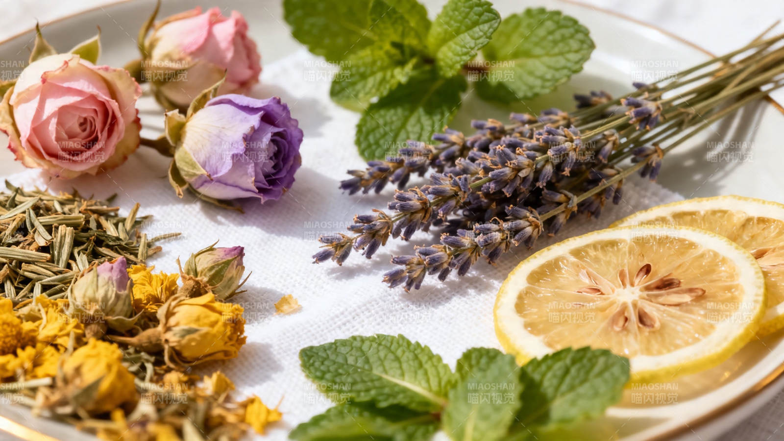 花草茶原料 玫瑰薰衣草柠檬图片