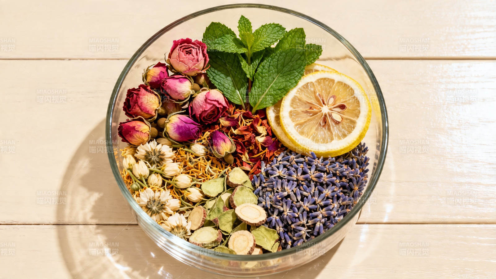 花草茶原料组合展示图片