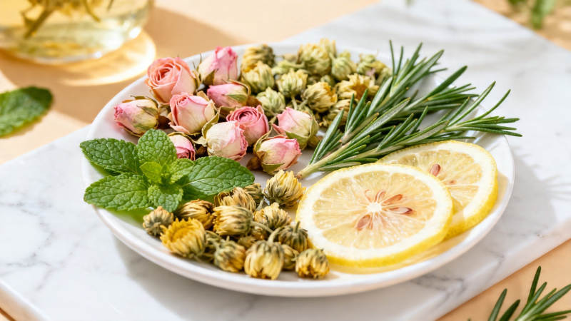 花草茶原料 玫瑰柠檬迷迭香图片